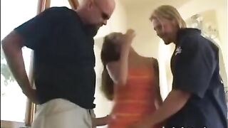 Insatiable whore Jenna Haze fucked in her holes by two guys in an intense threesome
