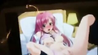 Hentai was very fond of jerking off with favorite hentai pictures