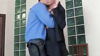 Hot Russian secretary has sex with her boss in stockings
