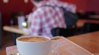 Guy met an Asian beauty in the cafe and fucked her hard