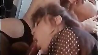 The sexy woman put on stockings and was fucked by a stranger