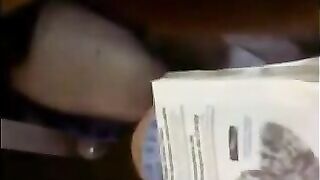 He climbed into the girl and began to rub her cunts with his fingers