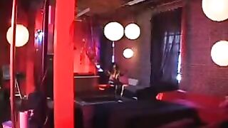 Black woman in latex suit riding a guy’s cock