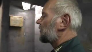 A young girl was fucked by several guys in a prison setting