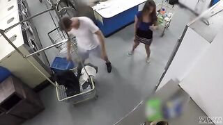 The couple has sex in the laundry, hidden camera captures it