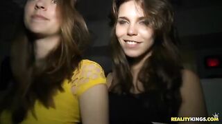 Sex party in the club with an insatiable brunette