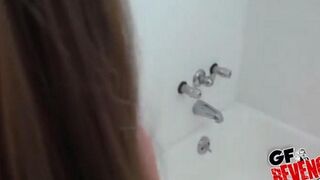 Girl has sex at home right in the toilet bowl