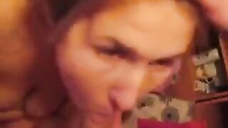 The man finished in the mouth of his girlfriend, a stunning homemade star