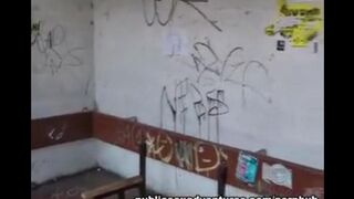 A sexy girl is not shy to do blowjob in public places