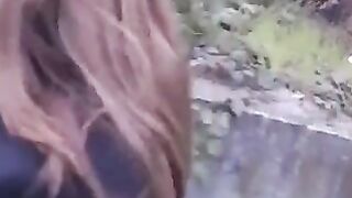 A sexy girl is not shy to do blowjob in public places