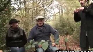 Pervert dad and son fucked her daughter and sister in the forest