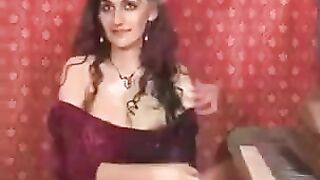 A nice girl plays with her hairy pussy using her fingers