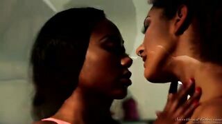 Two black girls are not embarrassed to show their skills in oral sex