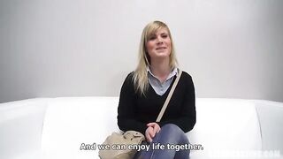 Blonde beauty fucks like a whore at a porn casting