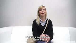 Blonde beauty fucks like a whore at a porn casting