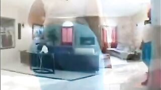 A black man fucks a fat black woman on the couch