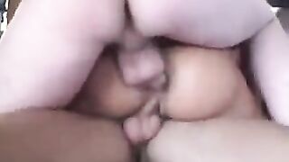 Two girls are having sex with two guys at the same time