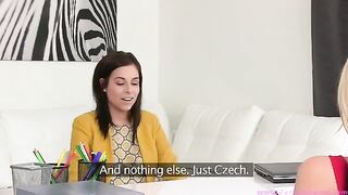 Tracy Lindsay tries lesbian sex with a casting agent in a steamy session
