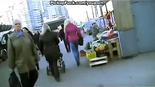 Guy picked up a blonde teen and fucked her on the street