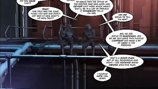 Mature woman fucks with a guy in comic style