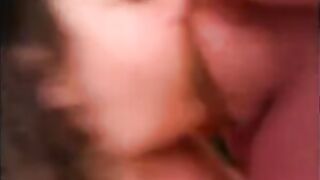 He stuck his friend on her knees and shoved his cock in her mouth - POV action
