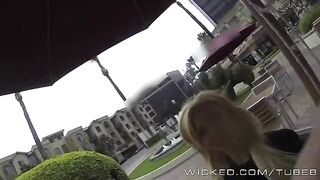 A blonde beauty got into the car and was fucked there