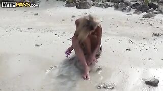Beach sex of a hot Russian couple with intense passion