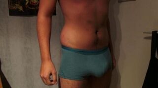 A man shoots his cum straight into his underpants with overexcitement
