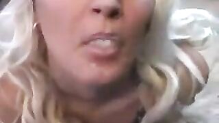 A whims woman tastes the sperm from a spoon