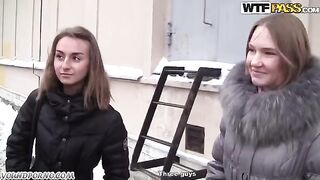 Two sexy chicks we met on the pick-up are having fun with us