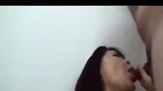 An adult Japanese man plays with his cock using his fingers and a toy