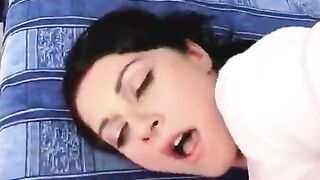 Anal sex and a cumshot on the face of a 18-year-old brunette