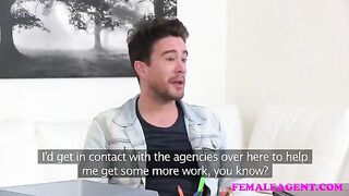 Girl passionately fucked on the couch at casting
