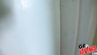 Beautiful girl has a quickie in the bathroom, showcasing passionate homemade action