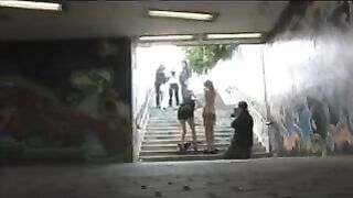 A woman got diluted and roughly fucked in a public place