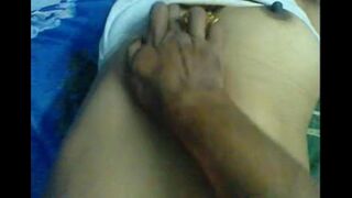 Husband massages nipples of his sexy wife in hardcore action