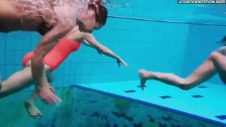 Nude girls in the pool, captured secretly with a hidden camera