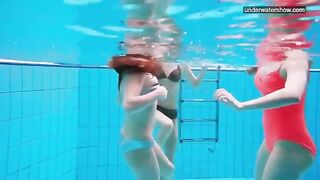 Nude girls in the pool, captured secretly with a hidden camera