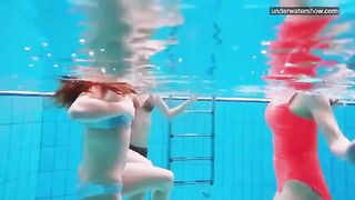 Nude girls in the pool, captured secretly with a hidden camera