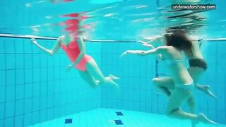 Nude girls in the pool, captured secretly with a hidden camera