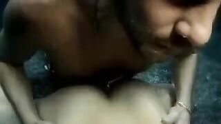A cute beauty had sex with a guy underwater in the pool
