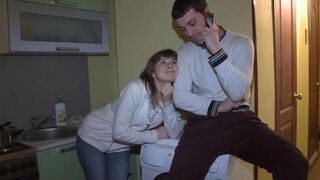 A wife is having sex right in front of her husband
