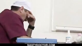 The doctor used a device to extend the girl’s pussy in the hospital