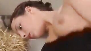 German mature woman with natural breasts gets her pussy wet and horny