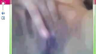 A girl showed the camera her big pussy in a chat