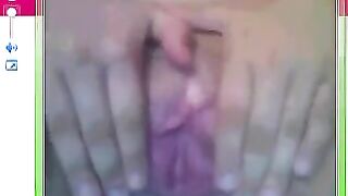 A girl showed the camera her big pussy in a chat