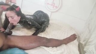 Halloween Succubus summons and devours a huge cock in an intense scene