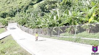 Rough and sweaty fuck for sexy Latina with big ass after running