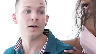 Demi Sutra massages her best friend’s cock before his date, showcasing her signature sensual style
