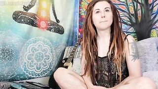Funny hirsute girl masturbating on the webcam and squirting